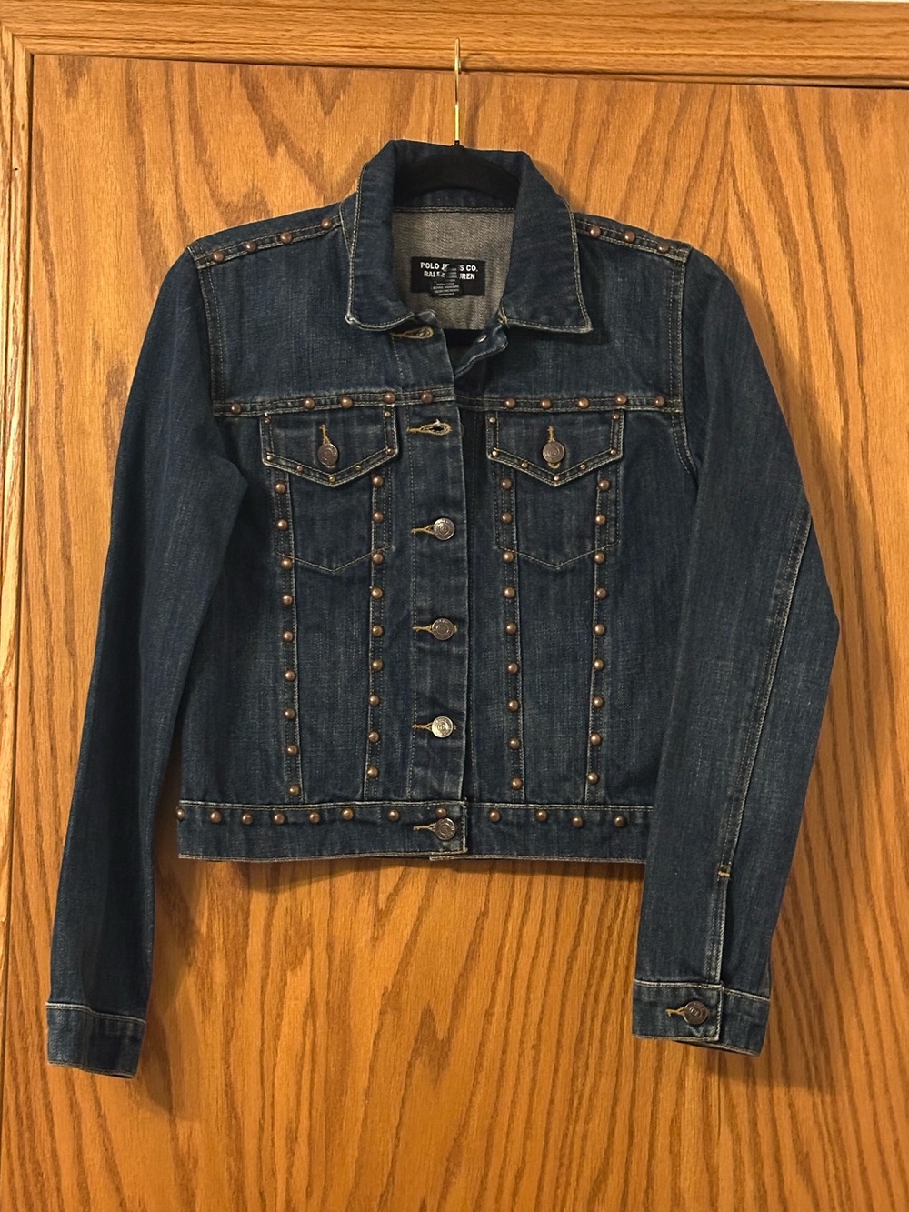 Polo Jeans Co. by Ralph Lauren Dark Blue Vintage Studded Denim Jacket - Size M